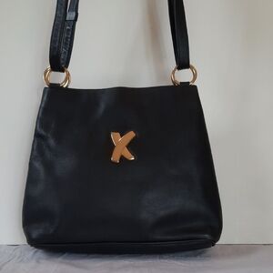 Paloma Picasso Black Shoulder Bag with Gold Details